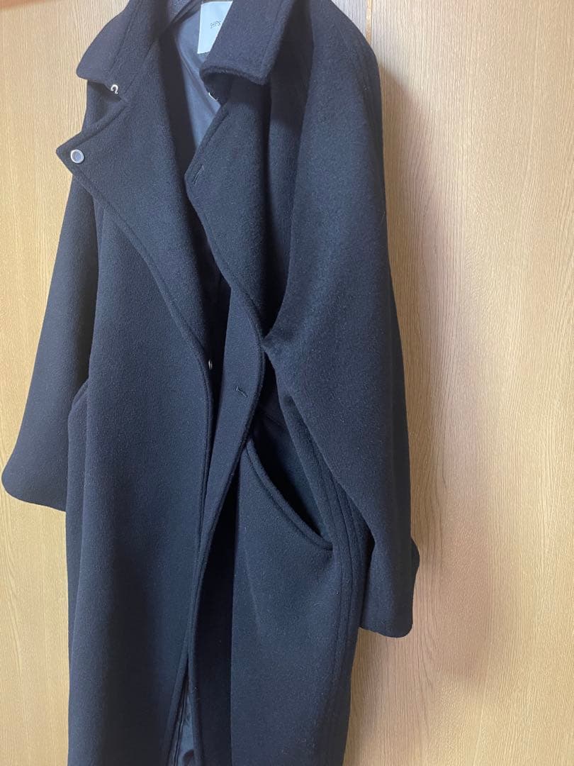 SHIPS any バルマカーン コート 25AW ブラック　リバーコート