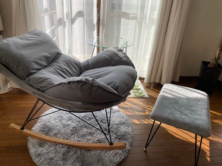 大きいロッキングチェア　2点セット 北欧 リクライニングチェア