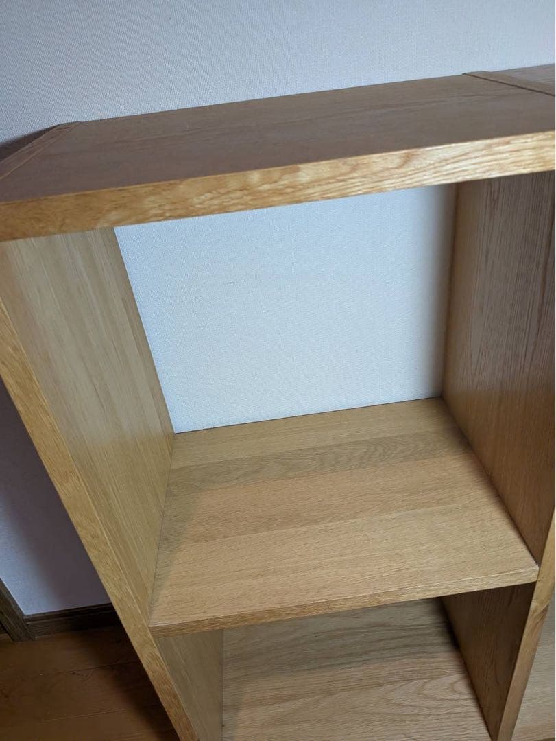 ■送料込■無印スタッキングシェルフ 2×2 木製家具棚 収納MUJIオーク材