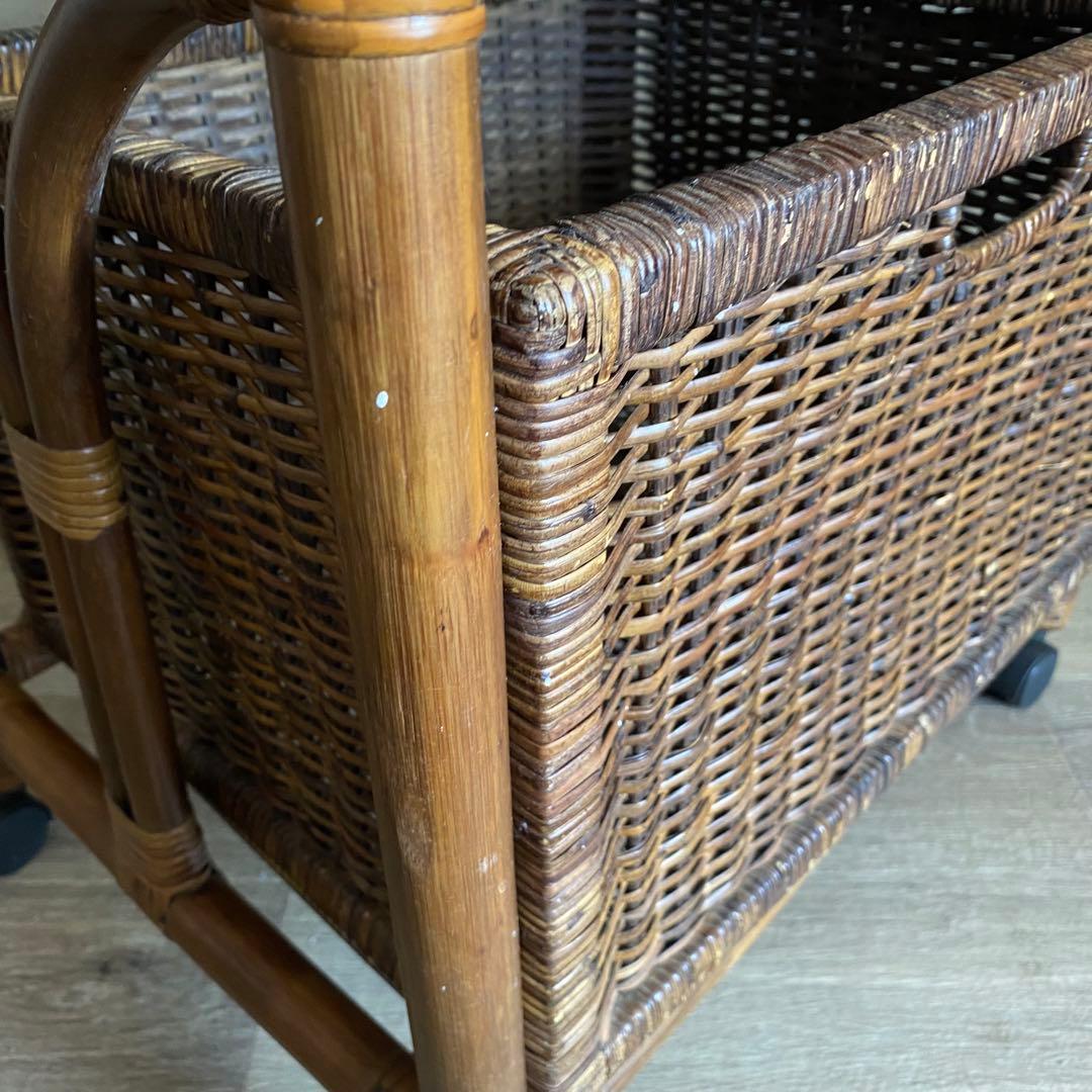 ラタン 籐　ランドリーラック　アーチトップ　ヴィンテージ　昭和レトロ