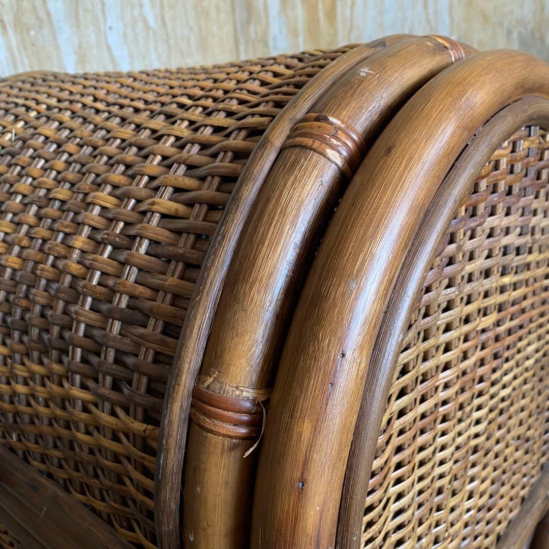 ラタン 籐　ランドリーラック　アーチトップ　ヴィンテージ　昭和レトロ