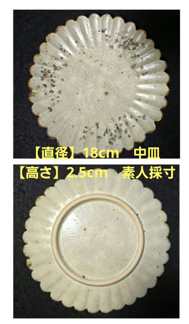 市野吉記　コウホ窯　輪花丸皿　安南手　シノワズリ　②