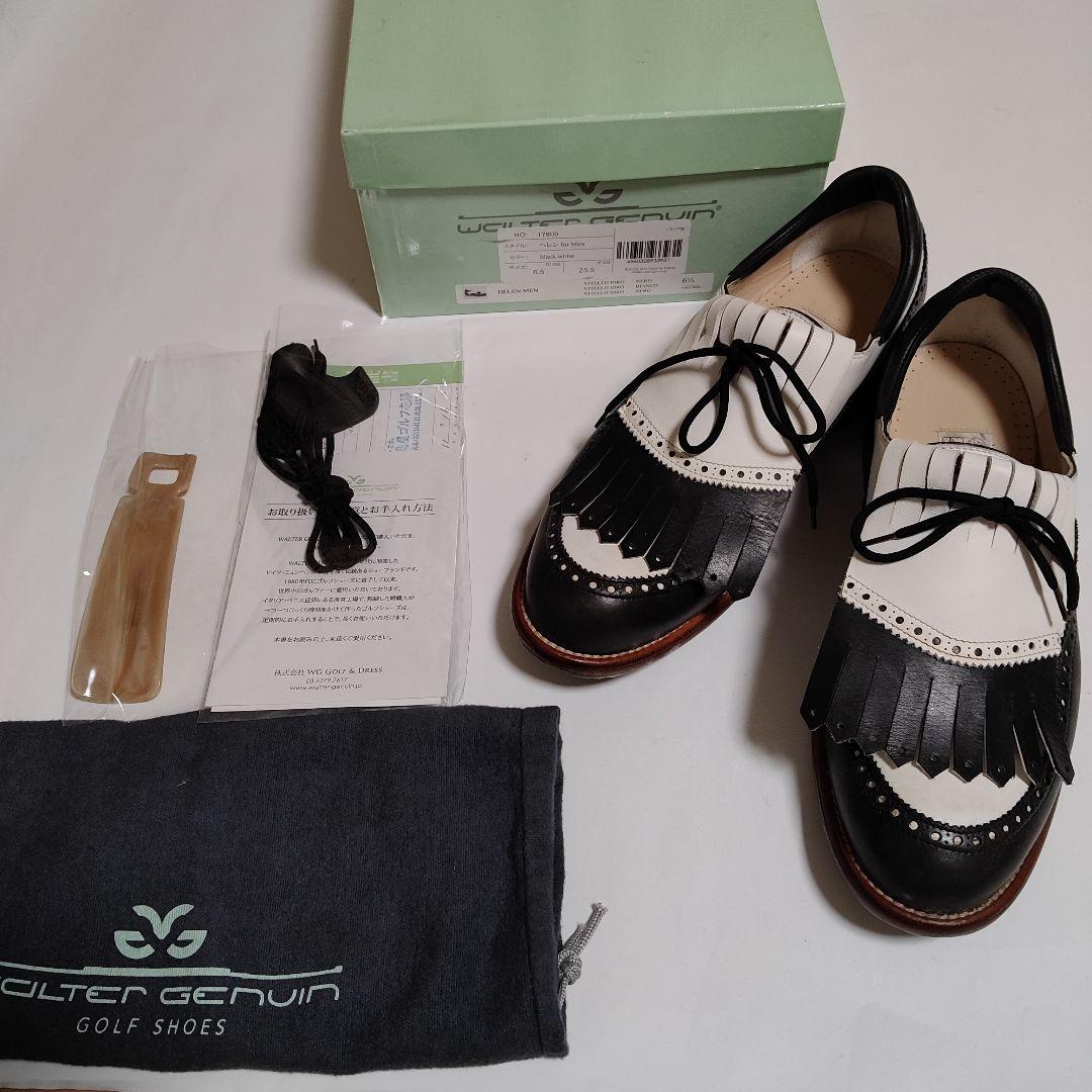 ウォルター.ジェヌイン　ゴルフシューズ　HELEN MEN ブラック-ホワイト