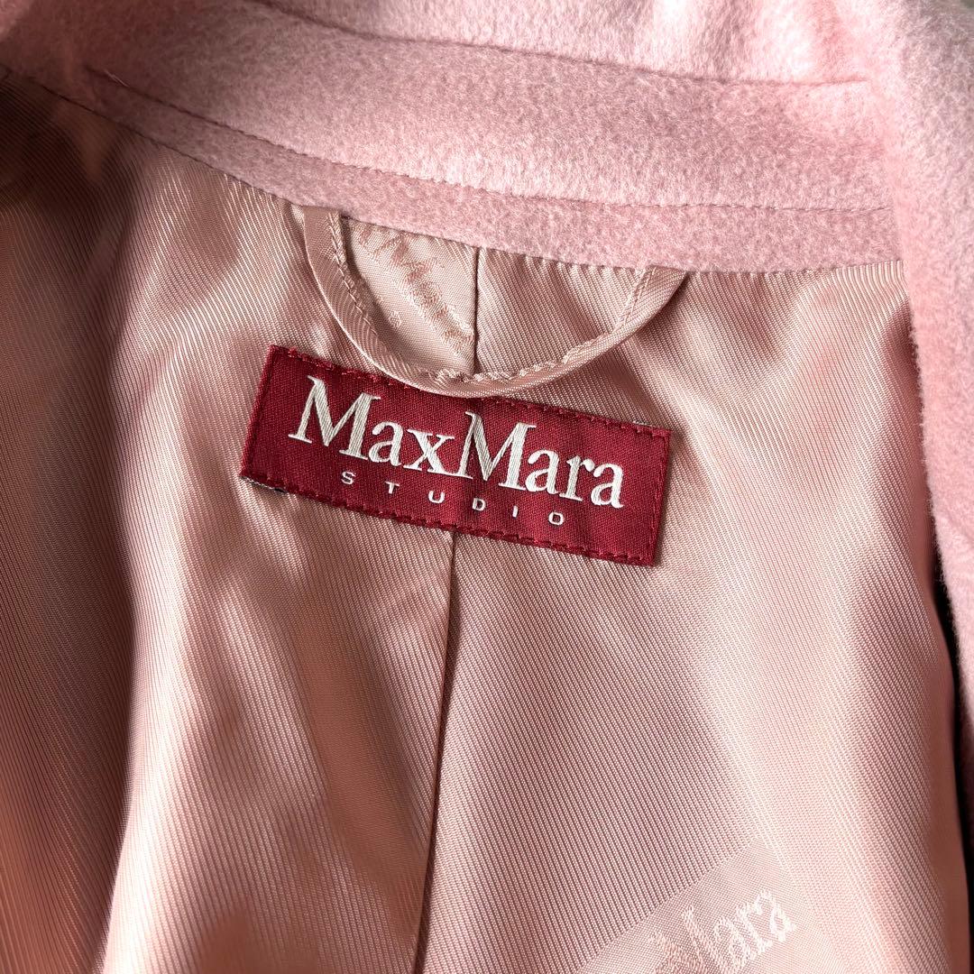 新品同様‼️マックスマーラ 艶感美しい ピュアウール100% ベルテットコート