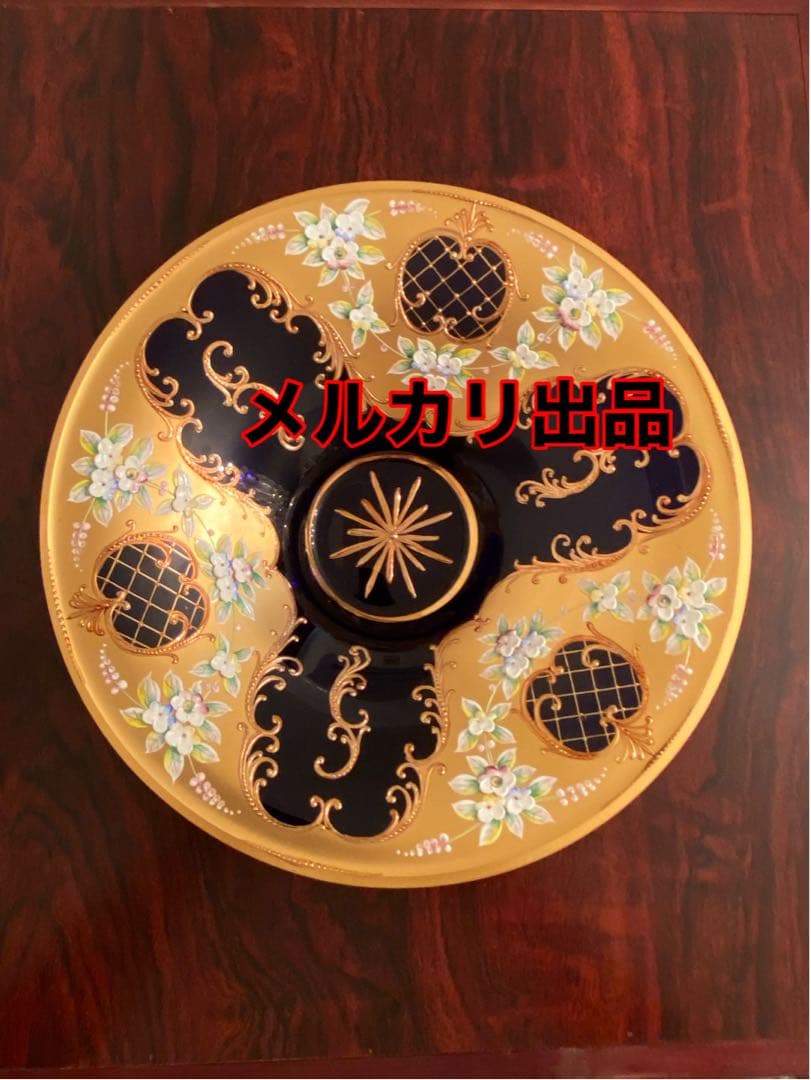 レア　ムラノガラスハイエナメル　大皿　飾り皿　ベネチア　ヴェネチア