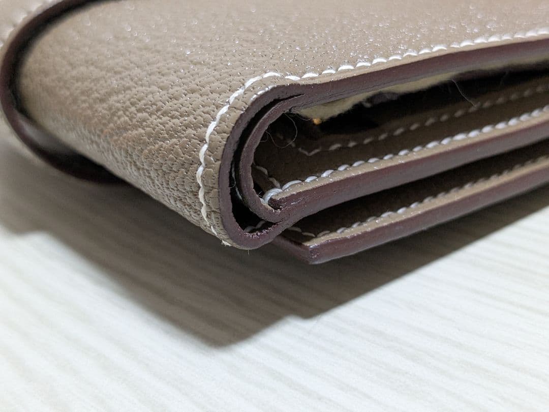 HERMES ベアン コンビネ シェーブルエトゥープ ゴールド金具 B刻印