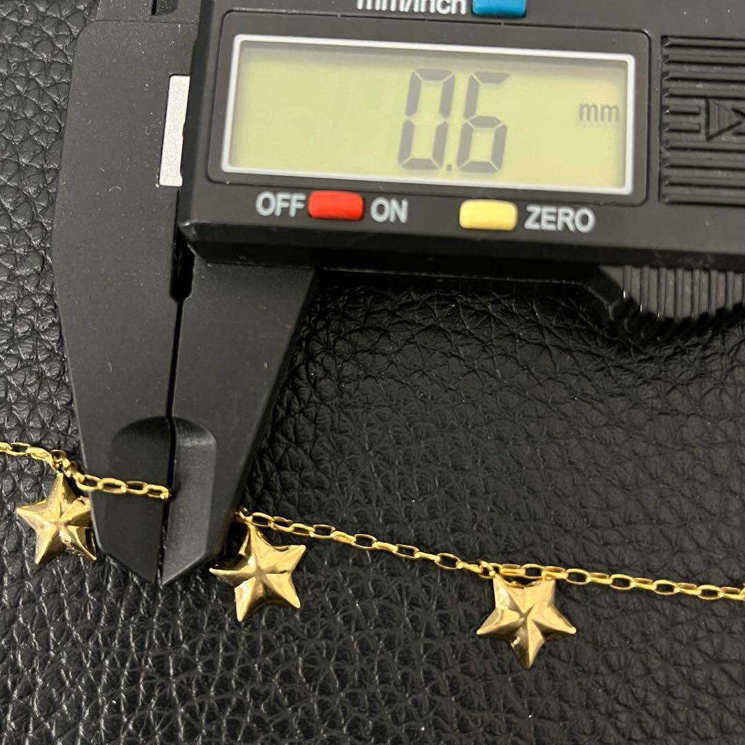 (B020601)K18 YG ブレスレット スター 星 アクセサリー 18金