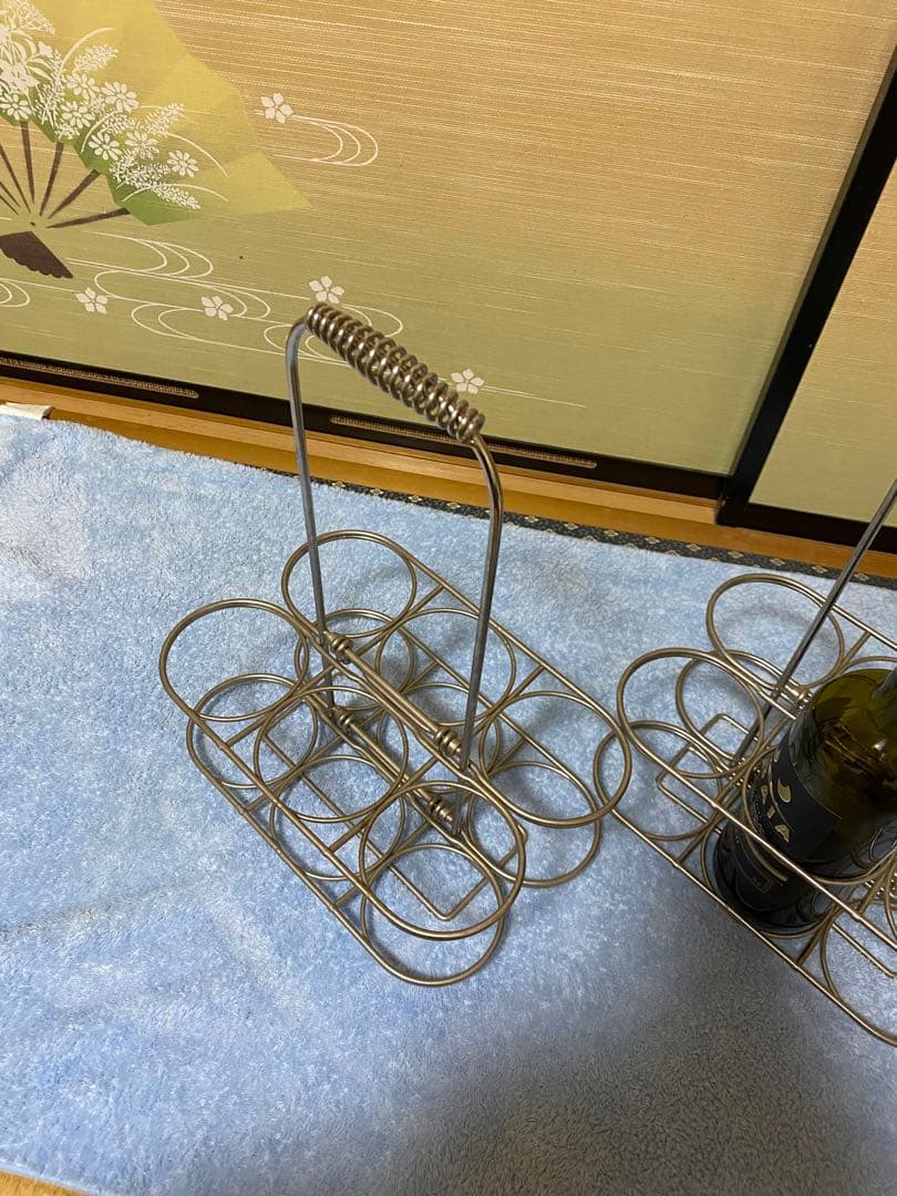 ワインラック、瓶ビールラックステンレススチール 6本用