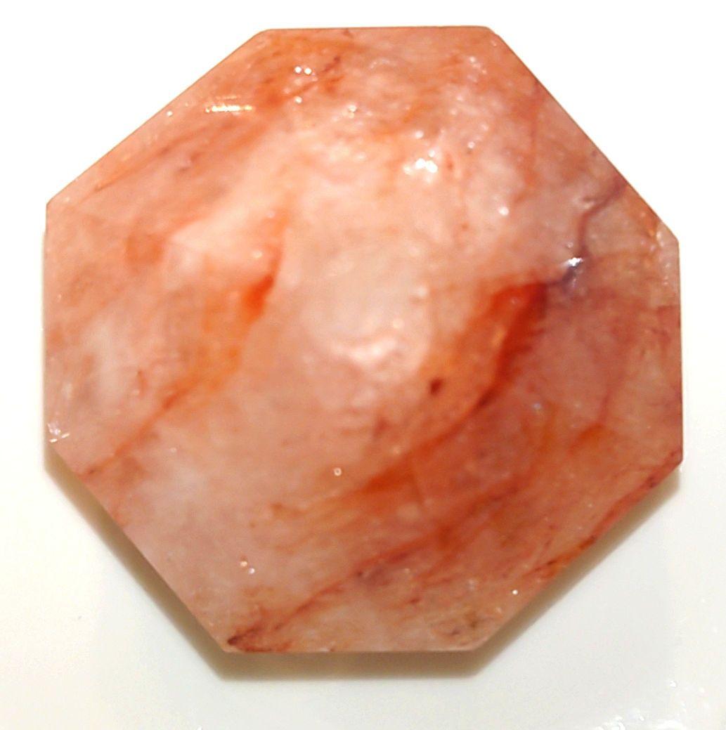 【レア✧１点物】天然石ファイヤークォーツのダイヤモンドカット大　置き物