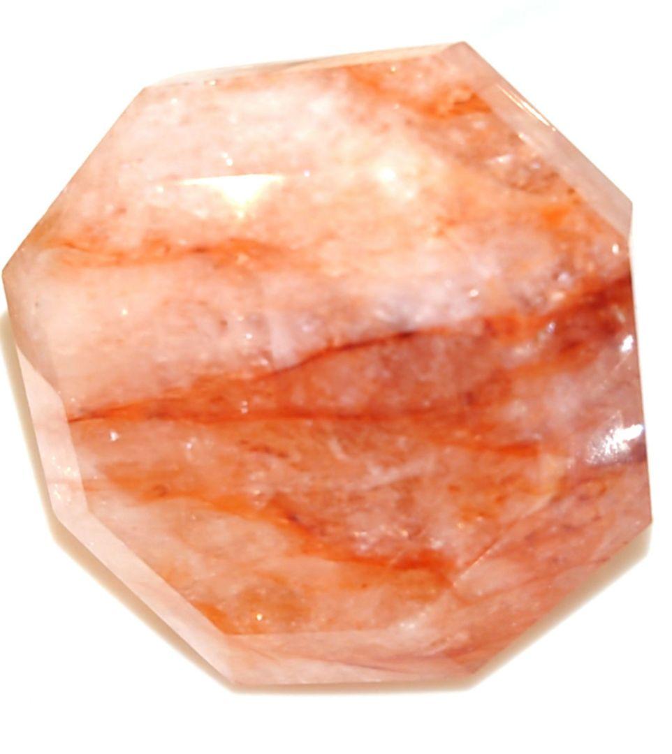 【レア✧１点物】天然石ファイヤークォーツのダイヤモンドカット大　置き物