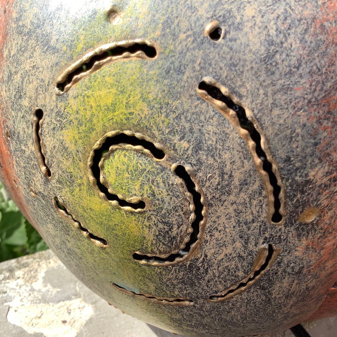 ハロウィン　ブリキパンプキン　ライトアップ　かぼちゃん　ガーデニング　飾り　置物