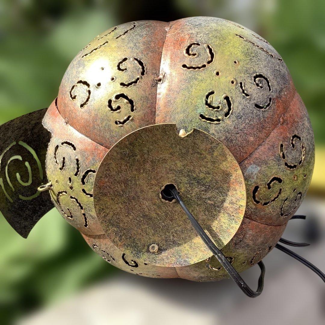 ハロウィン　ブリキパンプキン　ライトアップ　かぼちゃん　ガーデニング　飾り　置物