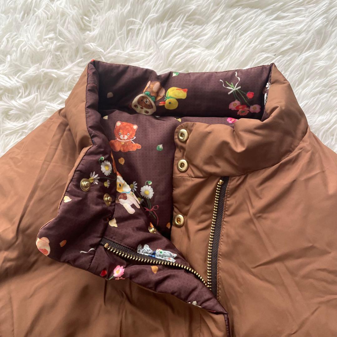 美品　yukiemon ダウンジャケット　ぬいぬい　動物柄　リバーシブル