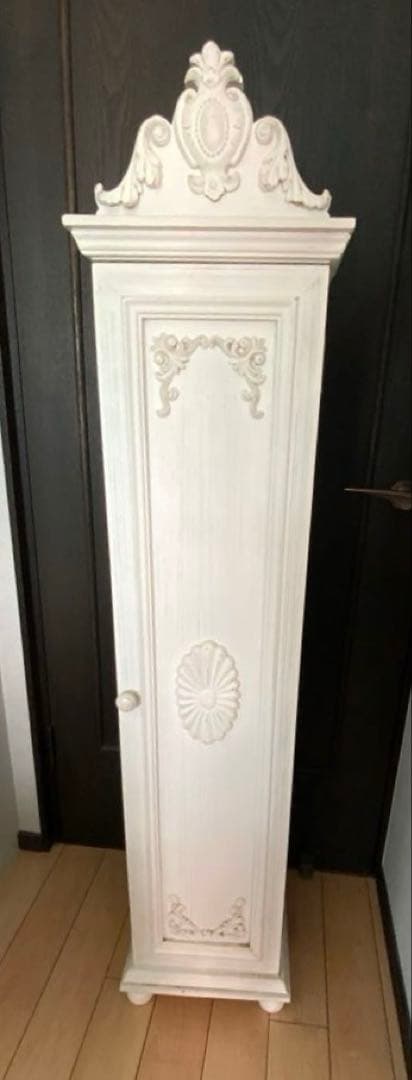 中古　美品　アンティーク　フランス　ホワイト 木製ラック 1