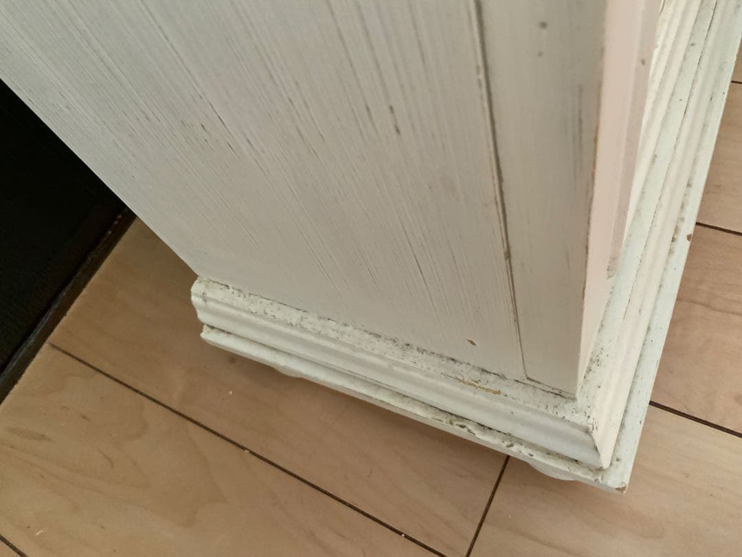 中古　美品　アンティーク　フランス　ホワイト 木製ラック 1