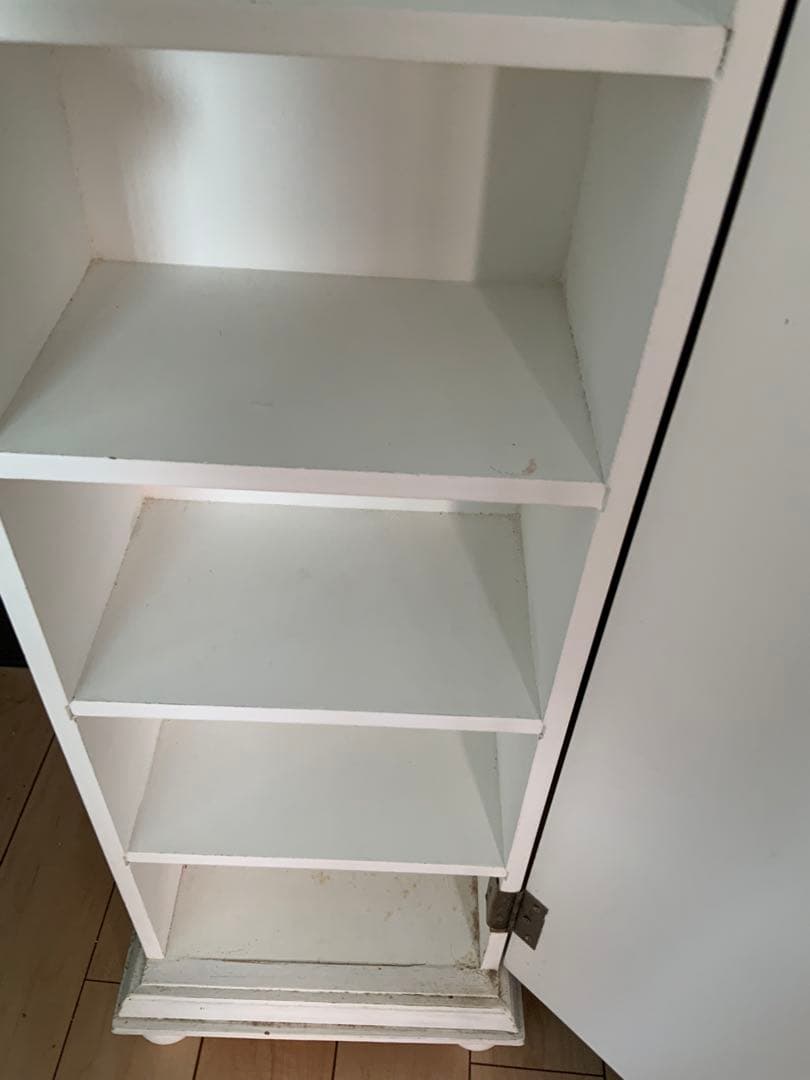 中古　美品　アンティーク　フランス　ホワイト 木製ラック 1