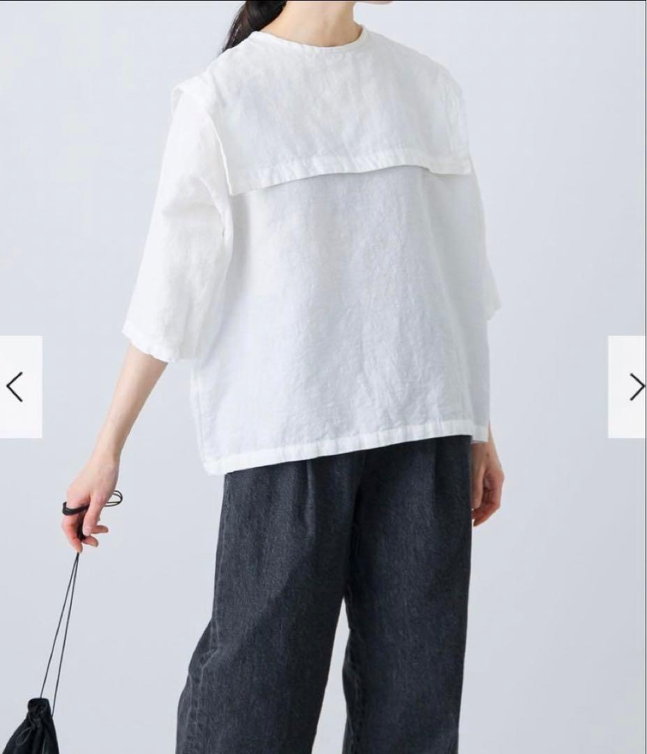 気まぐれお値引き　新品今季かぐれ　ビッグカラー2WAYブラウス 2025年春秋