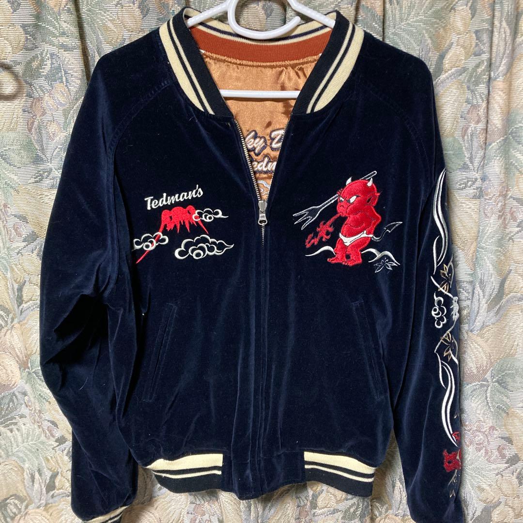 TEDCOMPANY・スカジャン・リバーシブル・別珍・40inc・ネイビー