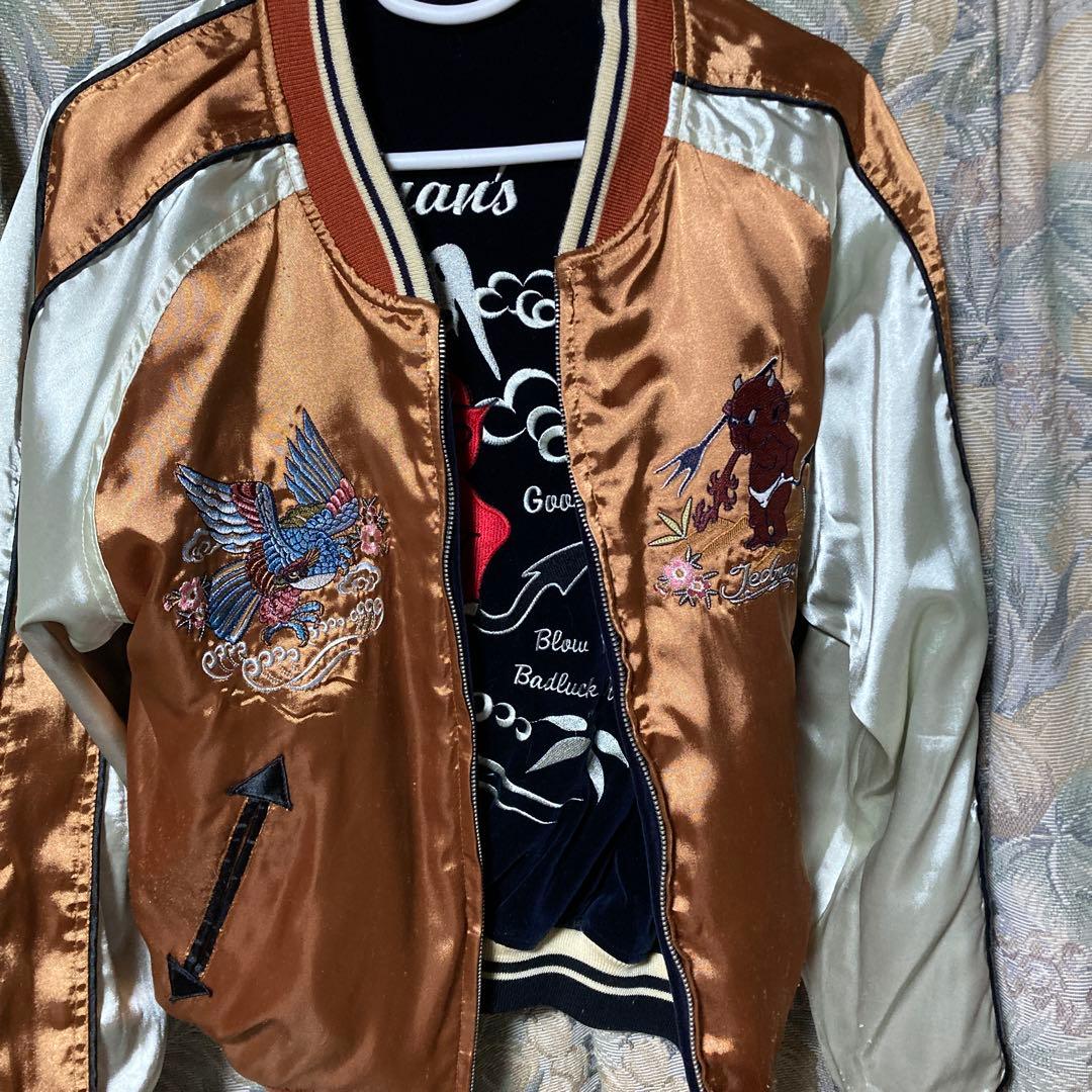 TEDCOMPANY・スカジャン・リバーシブル・別珍・40inc・ネイビー