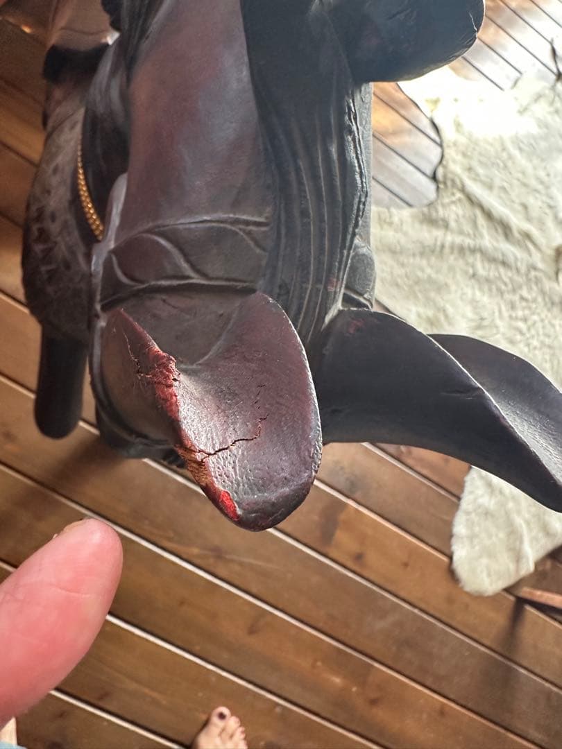 木製　大きな馬のオブジェ　希少品　クリスマスに！素敵！