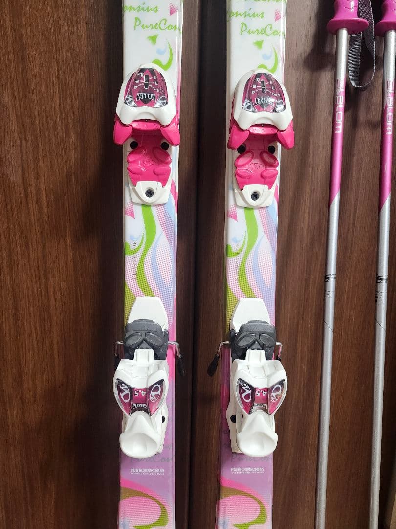 送料無料 　ジュニア用スキーセット140cm ブーツ23cm　ストック