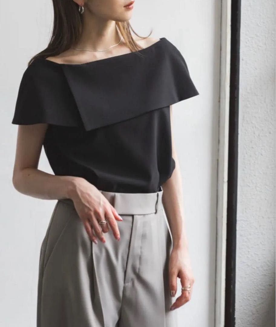 NOBLE ノーブル♡ケープブラウス　ブラック