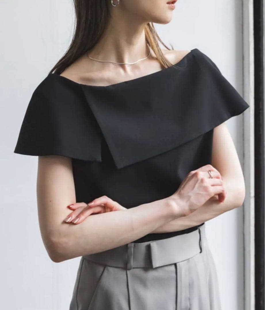 NOBLE ノーブル♡ケープブラウス　ブラック