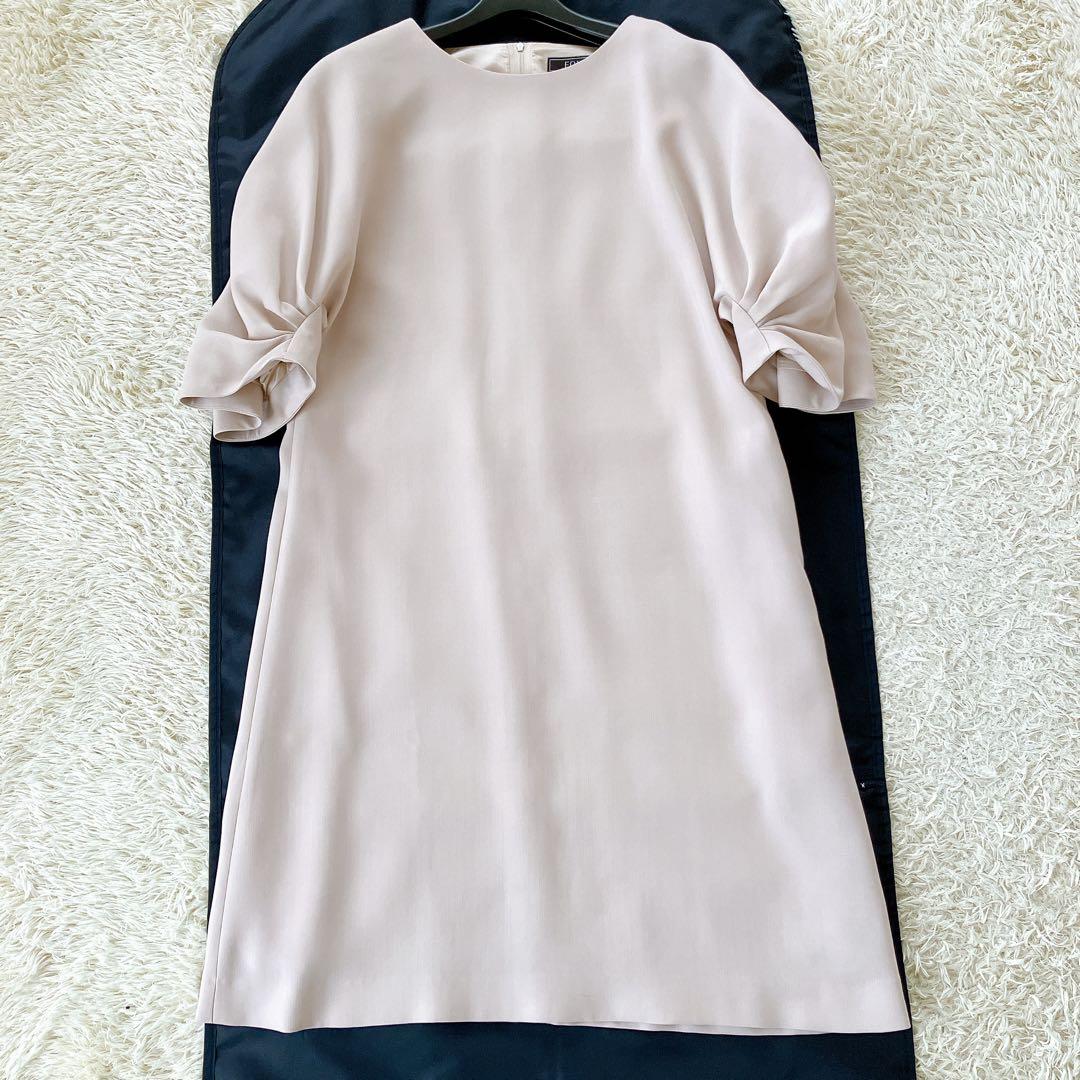 美品✨FOXEY ワンピース Aライン ウール ベージュ系 40