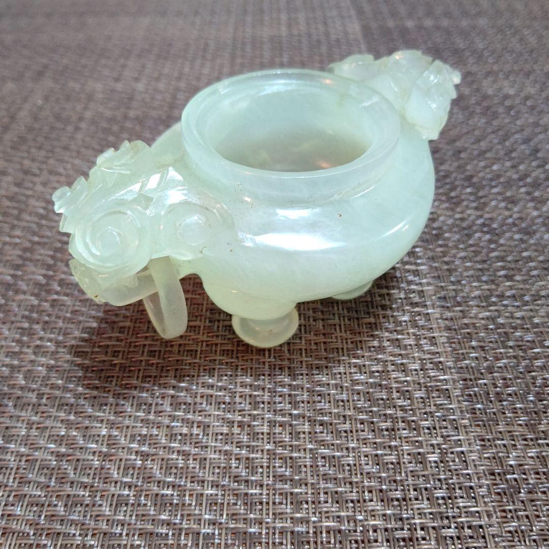 中国　玉(ぎょく)　香炉　獅子