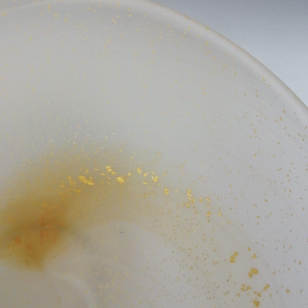 Ｔ４５１　茶碗　『瑠璃の匠』『ガラス平茶碗』『原田宗春 作』共箱　抹茶碗　茶道具