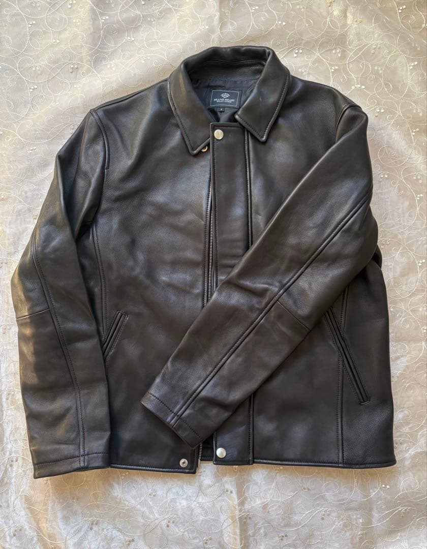 未使用BEAMS HEART ブラックシープレザージャケット S