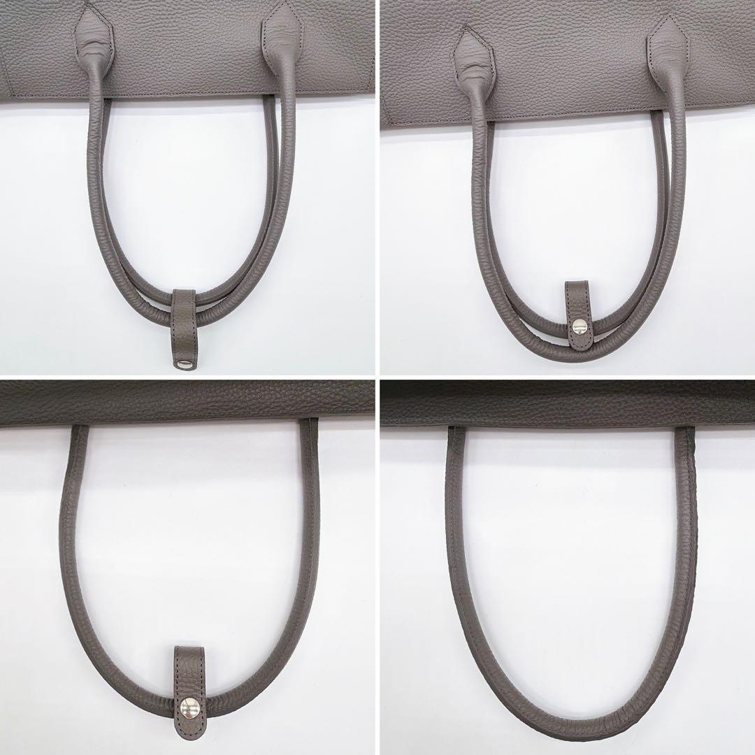 極美品【ユナイテッドアローズ】レザートートバッグ シボ革 大容量 zip仕様