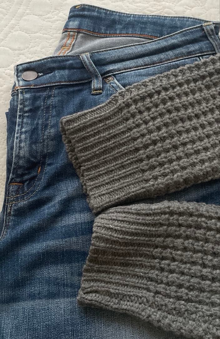 Deuxieme Classe バスケット編みクルーネックニット　コットンウール