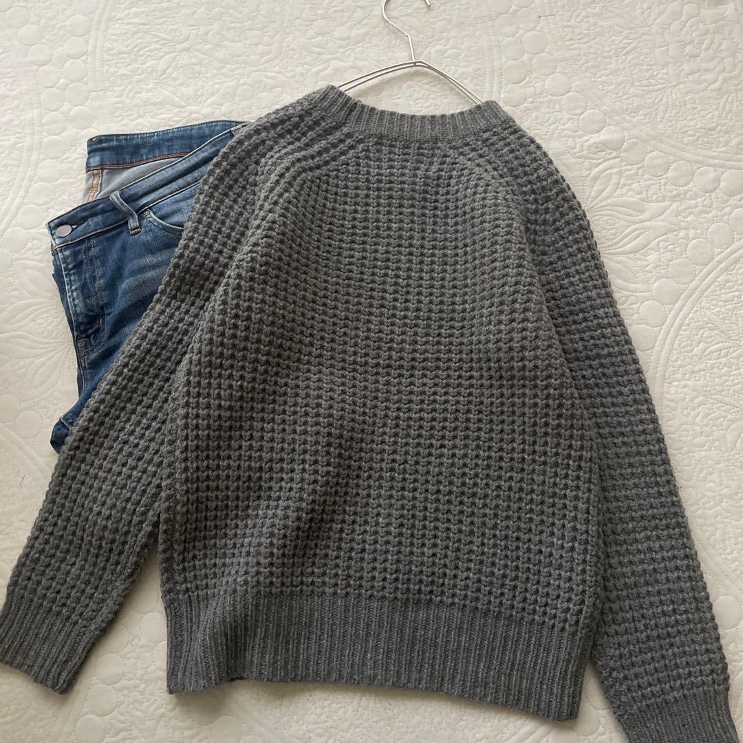 Deuxieme Classe バスケット編みクルーネックニット　コットンウール