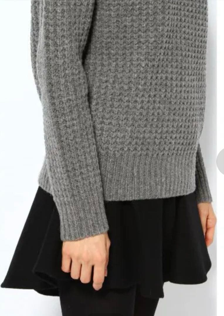 Deuxieme Classe バスケット編みクルーネックニット　コットンウール