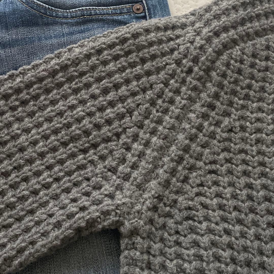 Deuxieme Classe バスケット編みクルーネックニット　コットンウール