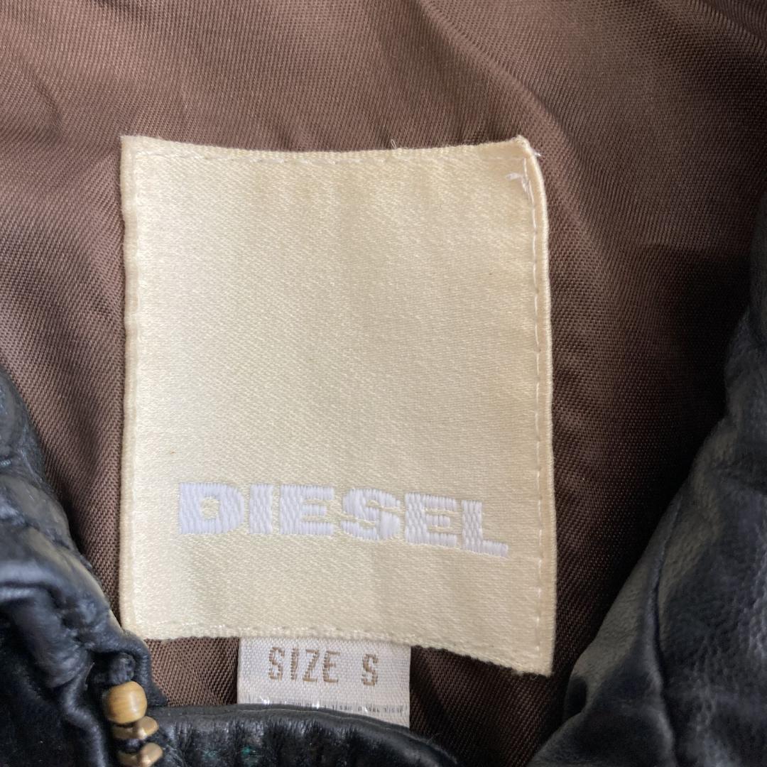【極美品】DIESEL　ディーゼル　レザーライダースジャケット　牛革　ブラック