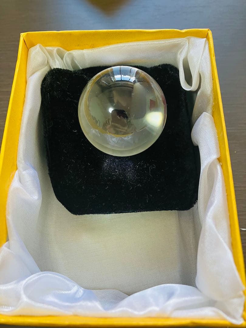 日本彩珠宝石研究所 鑑別書付き 天然水晶玉 39mm QIFU ギフトBOX付き