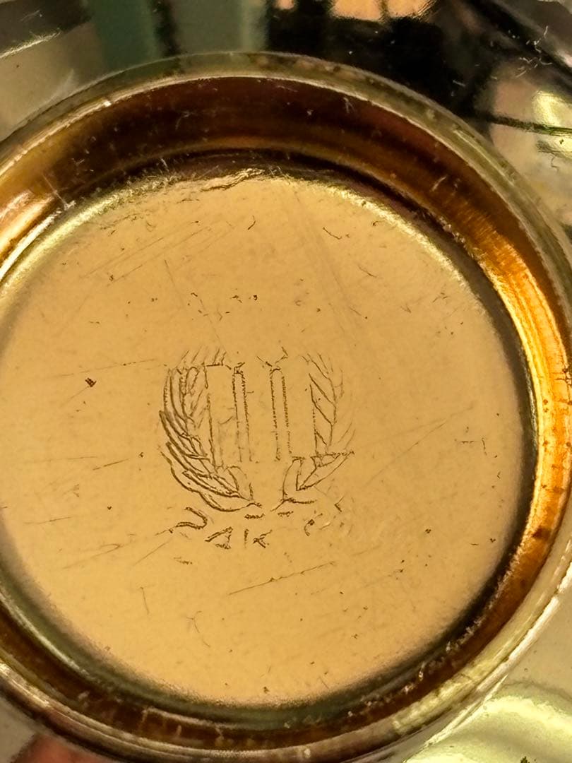 金杯 菊紋 木箱付き 24KGP 金メッキ 昭和レトロ 表彰 記念品