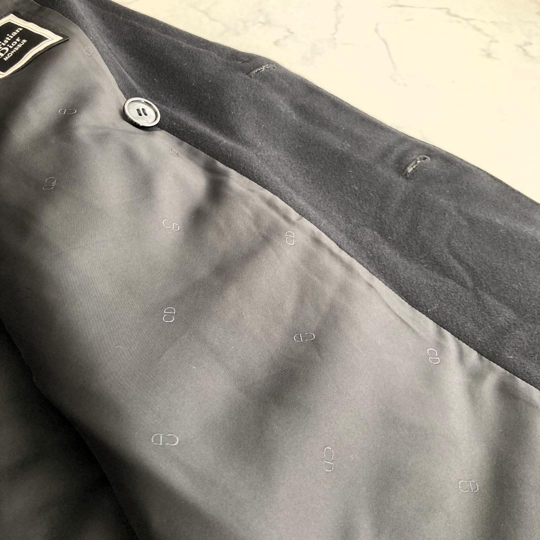 【超高級】クリスチャンディオール　カシミア100%スーパーロングコート　ブラック