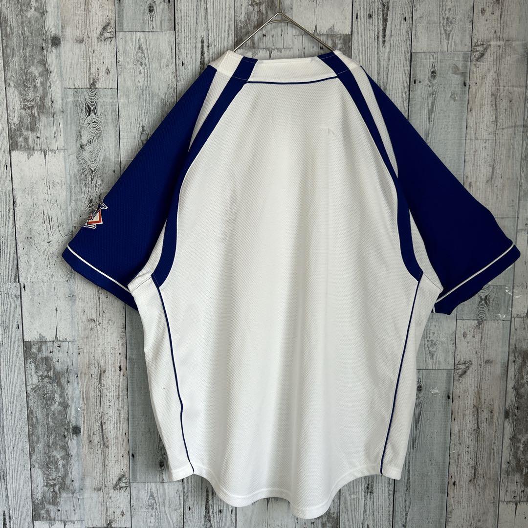 NIKE ナイキ メッツ ゲームシャツ XL 刺繍ロゴ 全刺繍 MLB 青 白