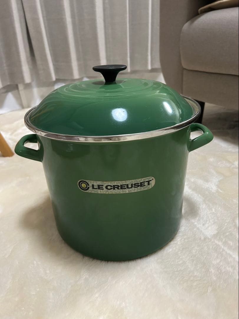 LE CREUSET 両手鍋　グリーン　ストックポット
