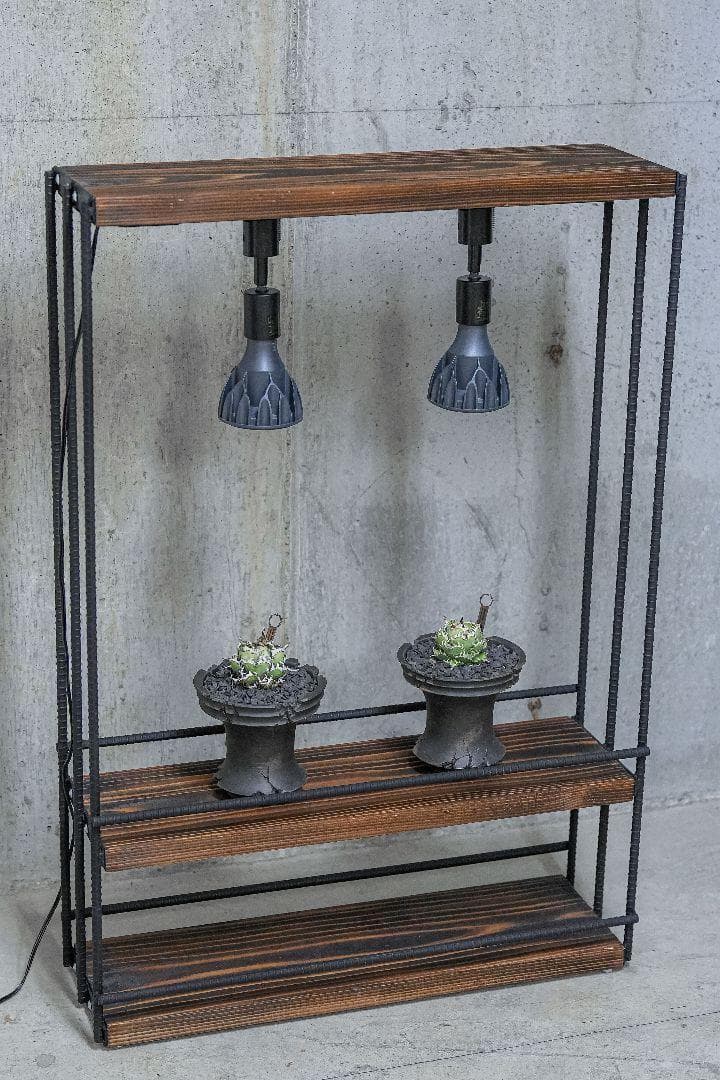 サ*ス様 植物育成棚　ダクトレール付き アイアンシェルフ　男前インテリア 092