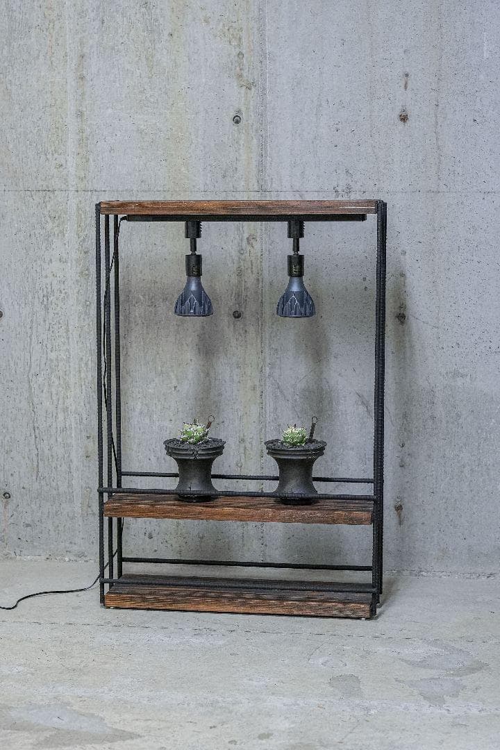 サ*ス様 植物育成棚　ダクトレール付き アイアンシェルフ　男前インテリア 092
