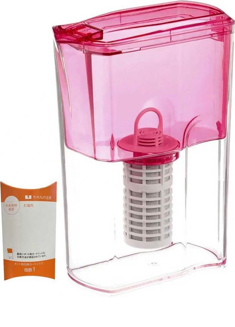 ポット型浄水器 ガイアの水135/取替用ポット型浄水器 ピンク（カートリッジ付）