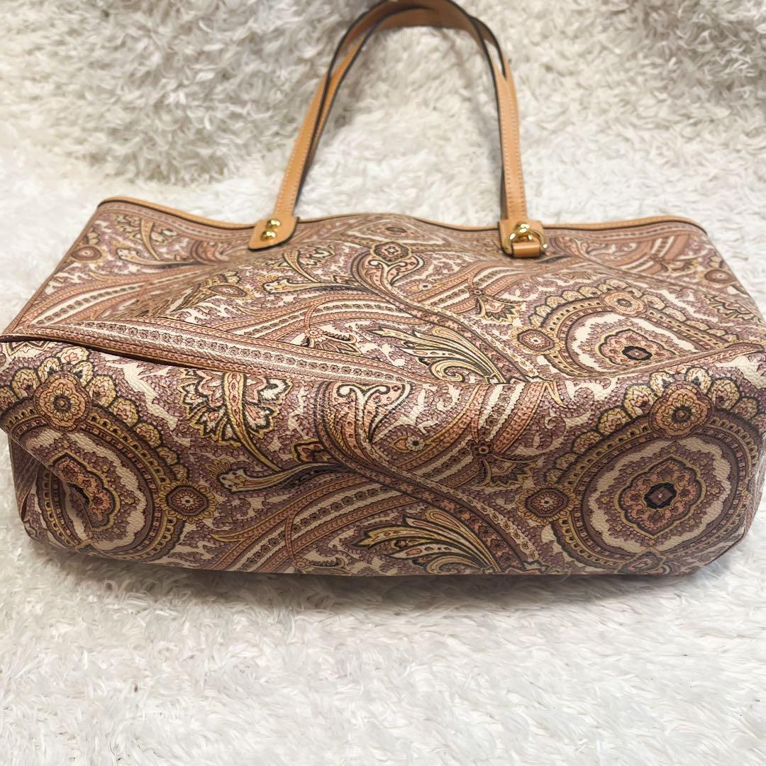 エトロ　トートバッグ　ペイズリー　PVC ベージュ