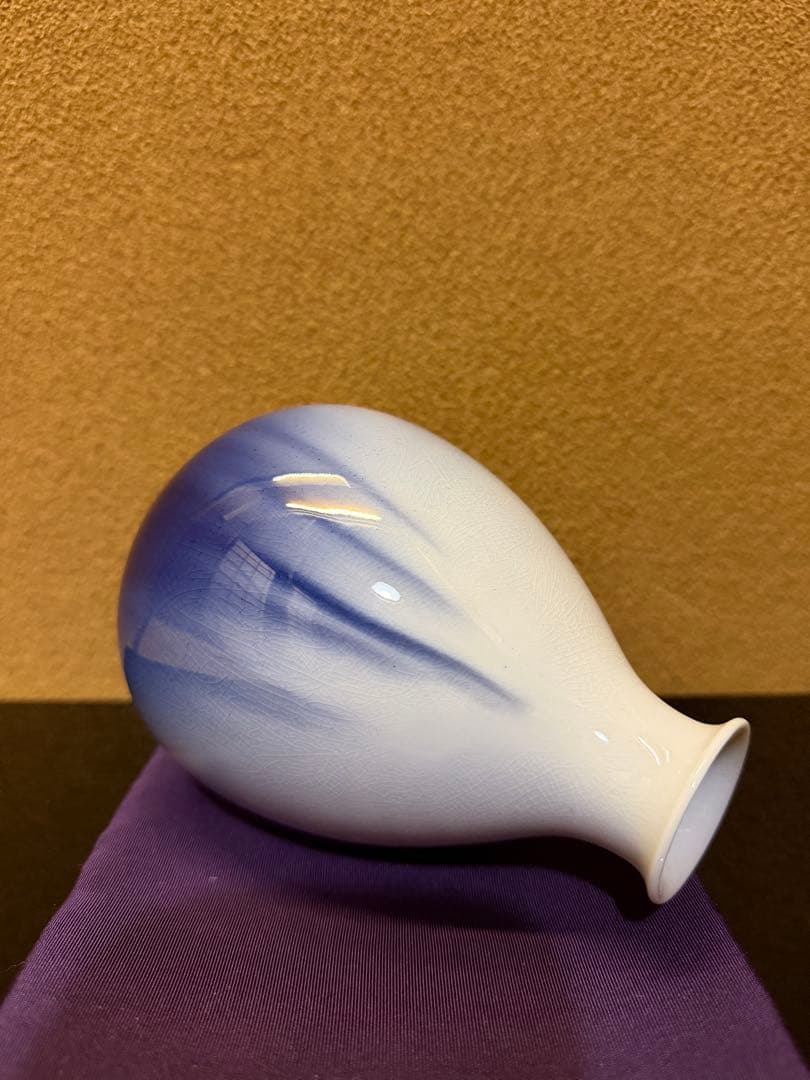 九谷焼　四代徳田八十吉　昇龍　花瓶　共箱