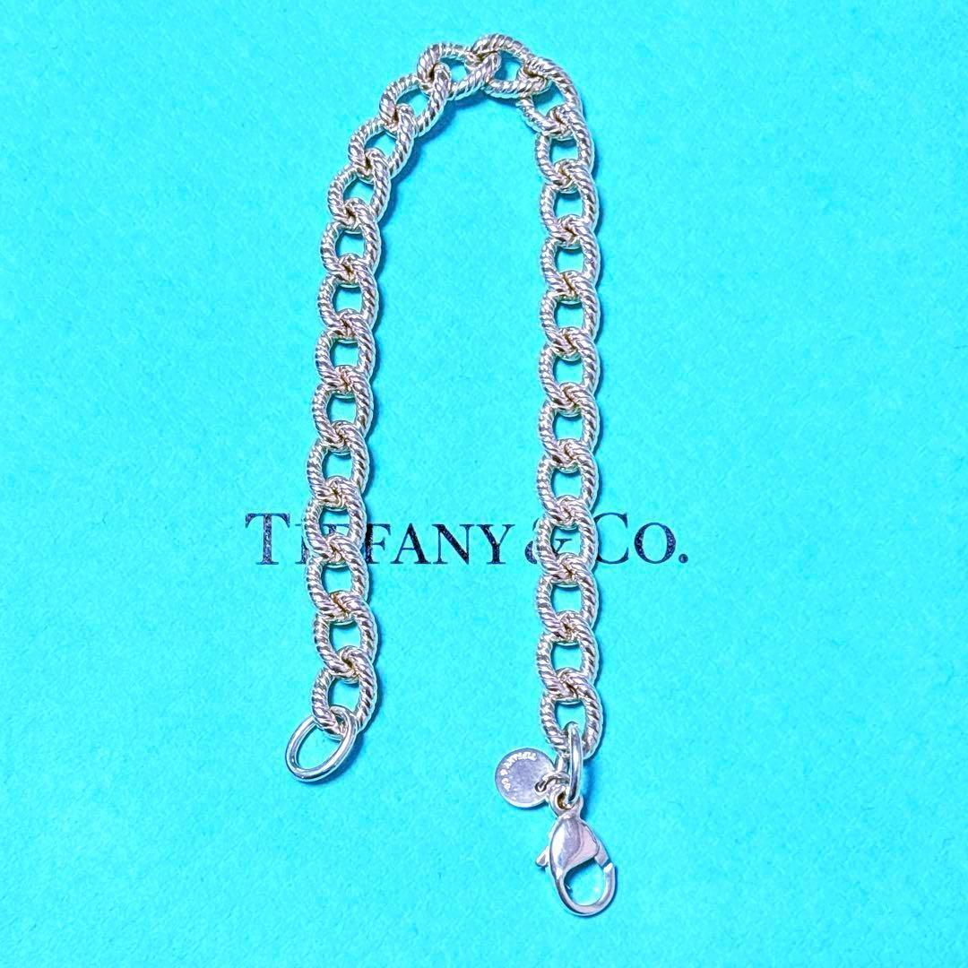【極美品】19cm ティファニー ツイストロープ リンク ブレスレット 925
