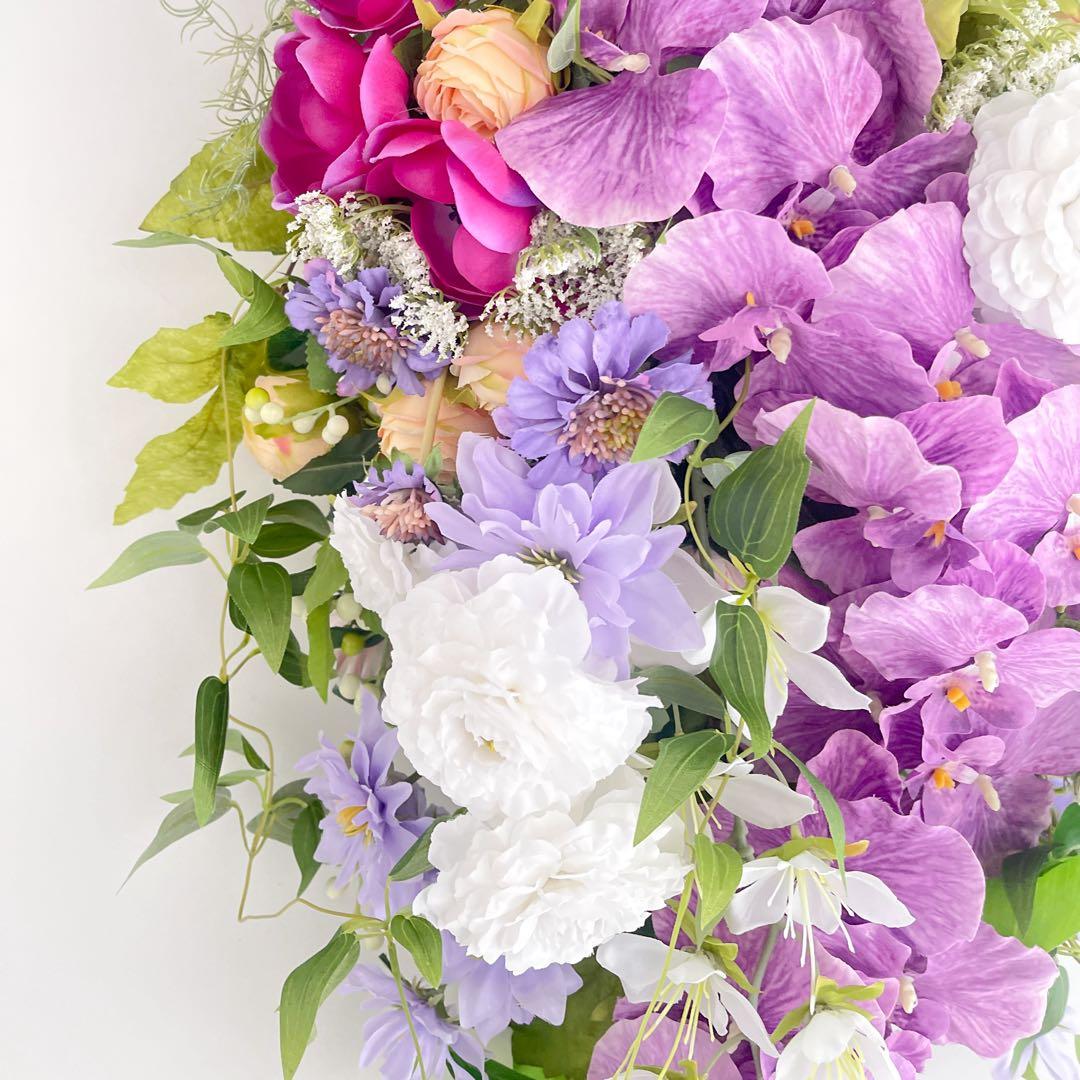 胡蝶蘭の華やかなフラワースワッグ 光触媒フラワー 開店祝いや誕生日や記念日に！