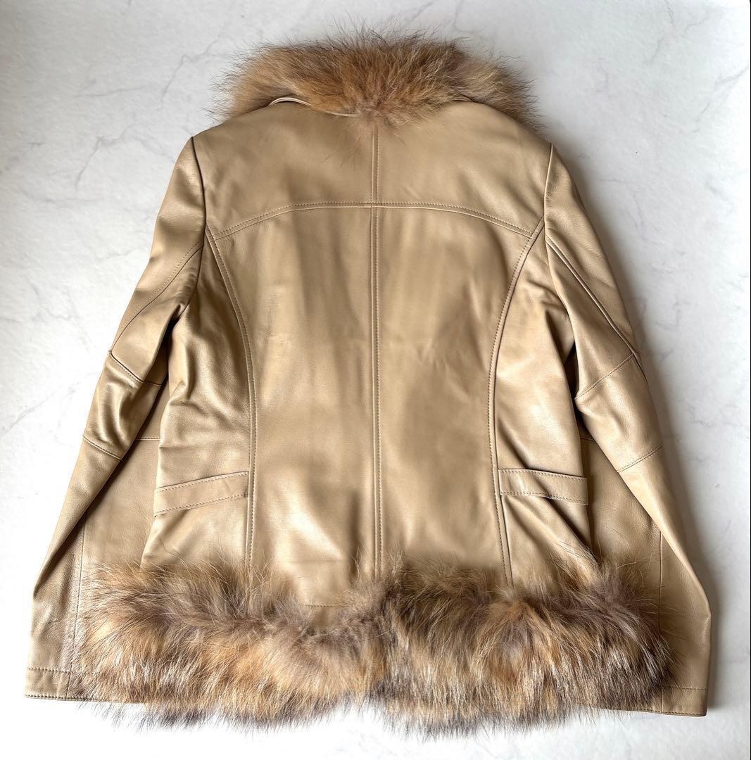 y2k 未使用 羊革 リアルレザー ジャケット リアルファー付 定価10万超